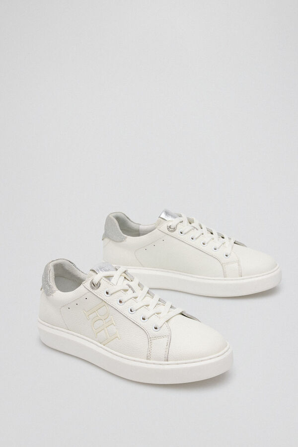 Pedro del Hierro T&ecirc;nis b&aacute;sico com logo e glitter Branco