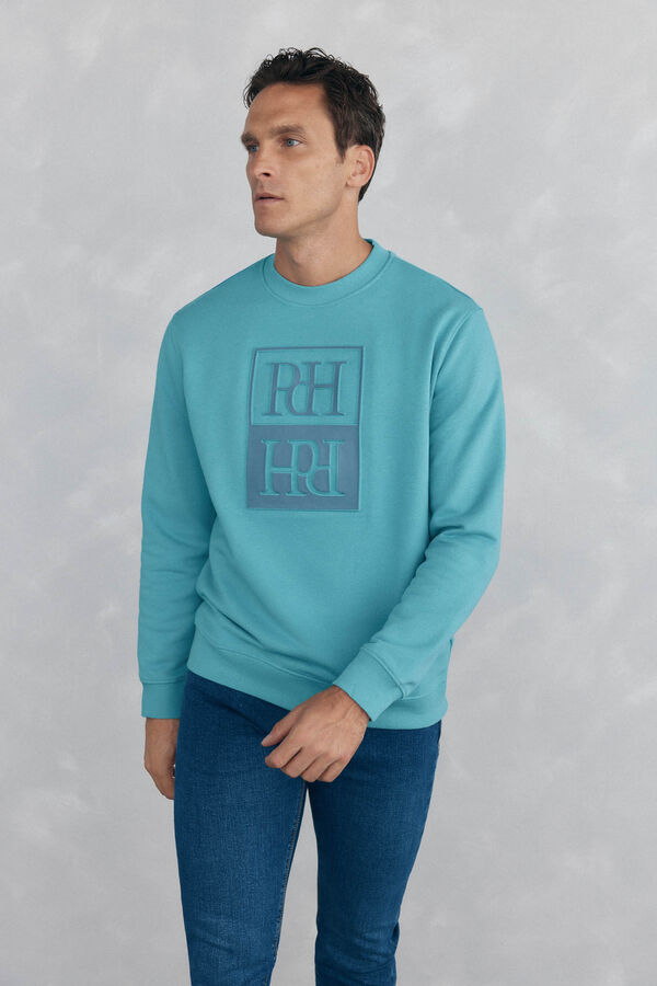 Pedro del Hierro Sudadera logo relieve Turquesa
