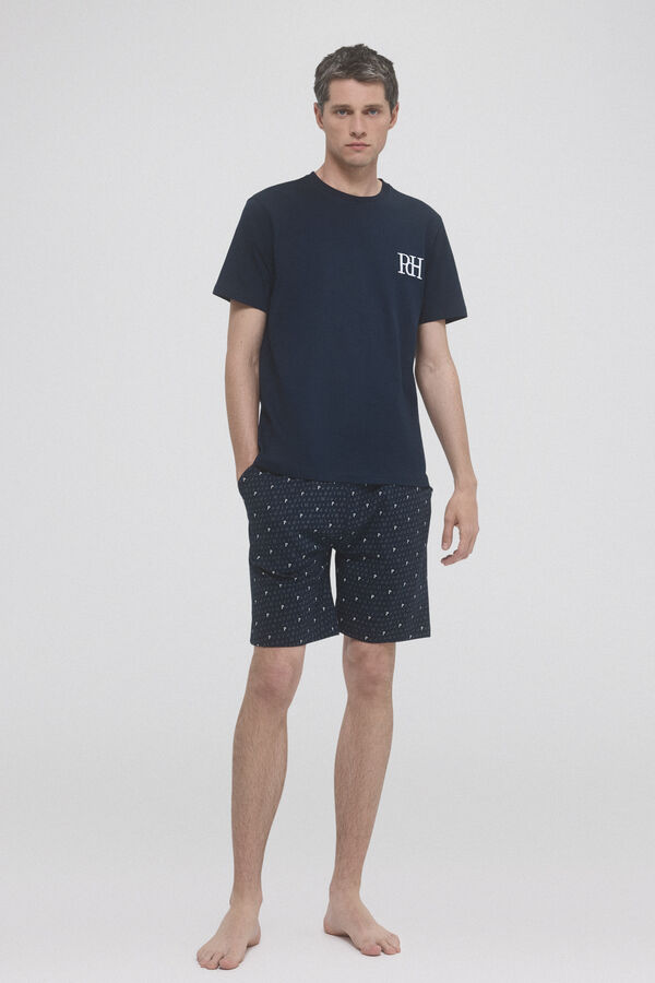 Pedro del Hierro Conjunto de pijama malha curto Azul