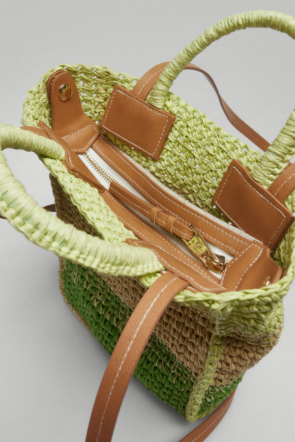 Pedro del Hierro Bolso mini tote rafia Amarillo