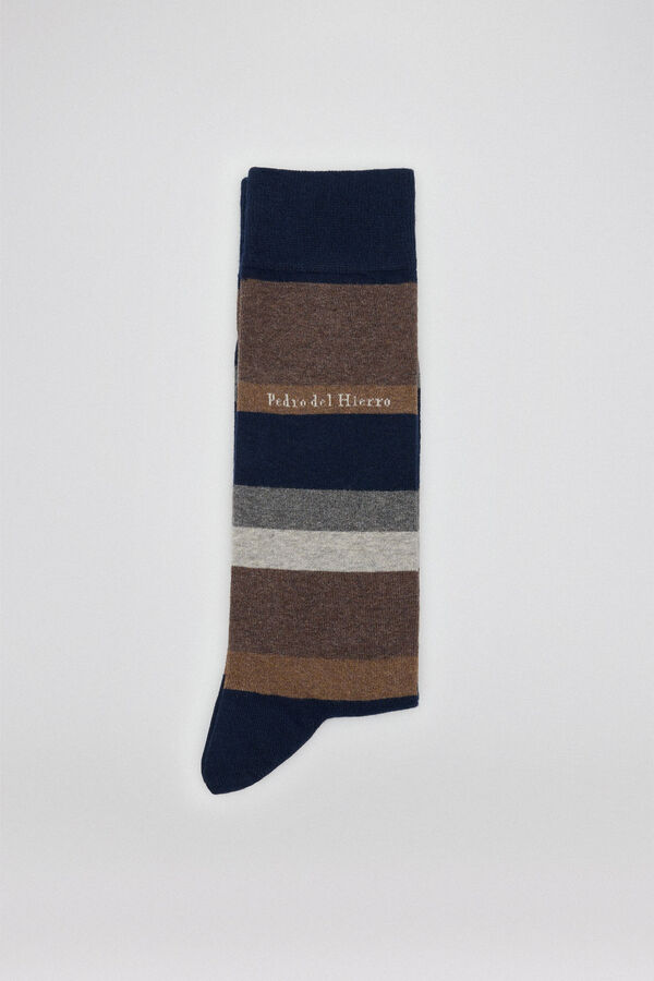 Pedro del Hierro Sport striped socks Brown