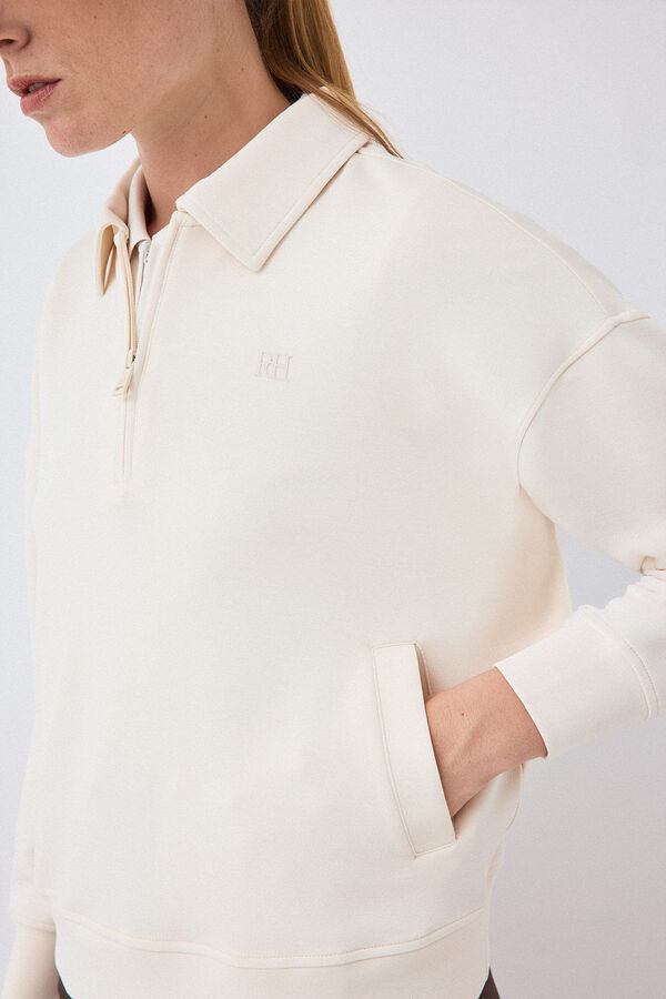 Pedro del Hierro Sweatshirt soft touch Ecru