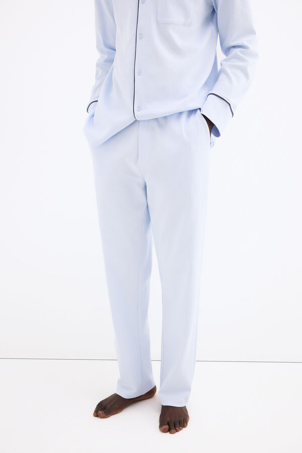 Pedro del Hierro Spanish cotton long pyjamas Blue