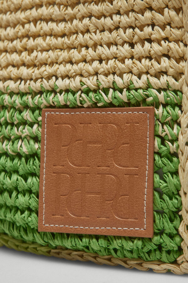 Pedro del Hierro Bolso mini tote rafia Amarillo