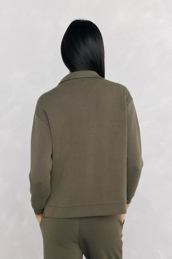 Pedro del Hierro Sudadera soft touch cuello perkins Verde