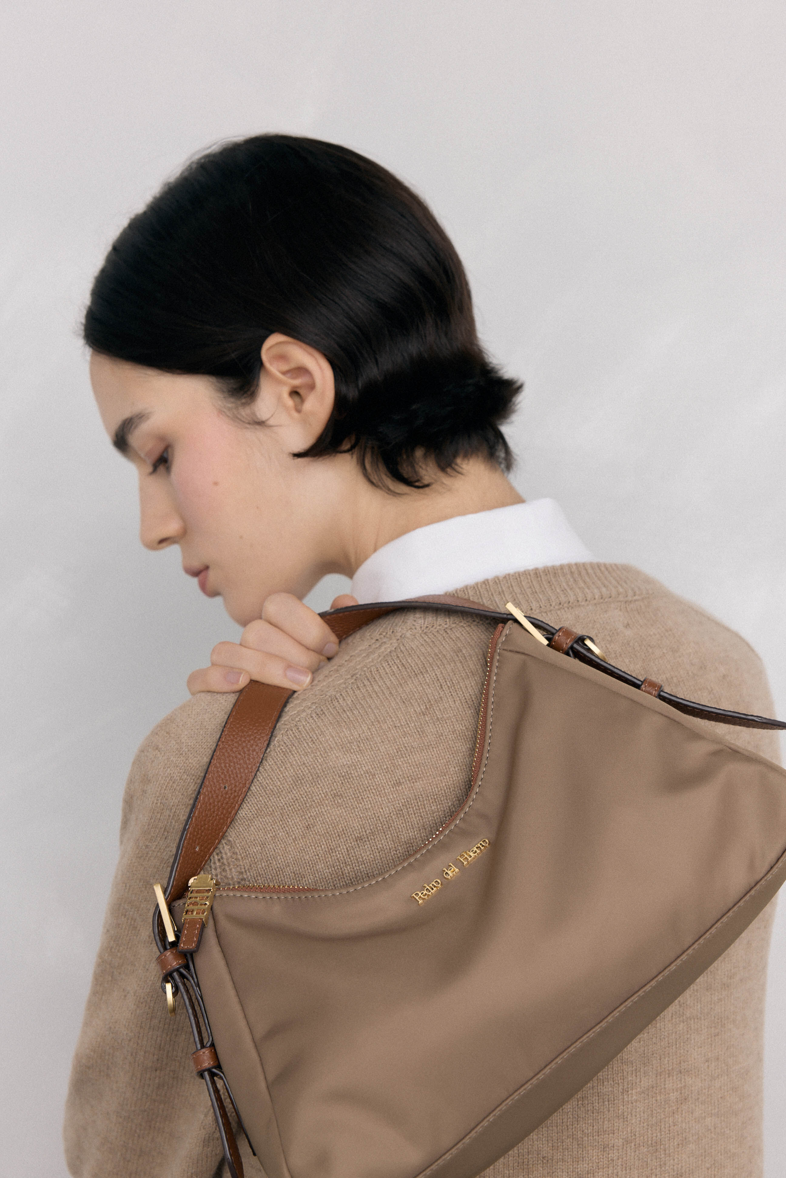 Pedro del Hierro Bolso de hombro en nylon con cremallera