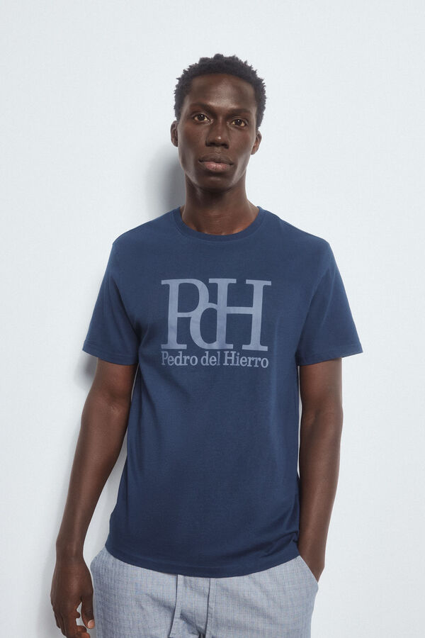 Pedro del Hierro Set de pijama punto y tela Blue