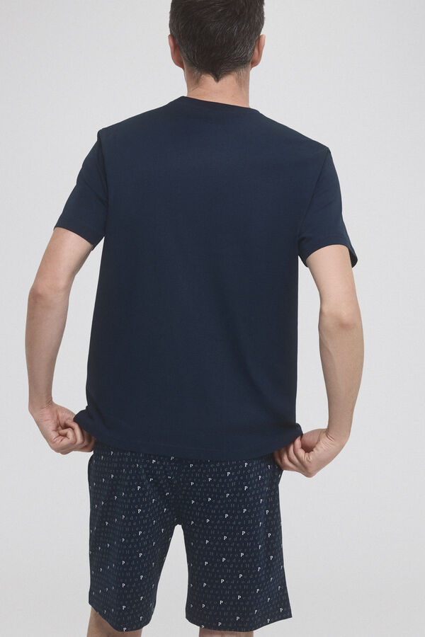 Pedro del Hierro Conjunto de pijama malha curto Azul