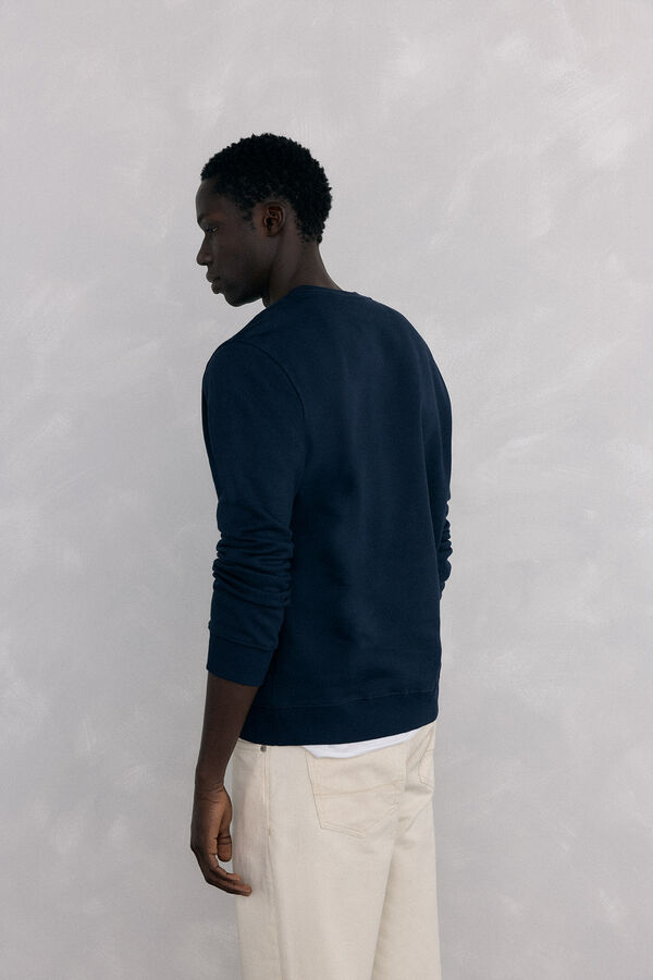 Pedro del Hierro Sudadera logo cuello redondo Azul