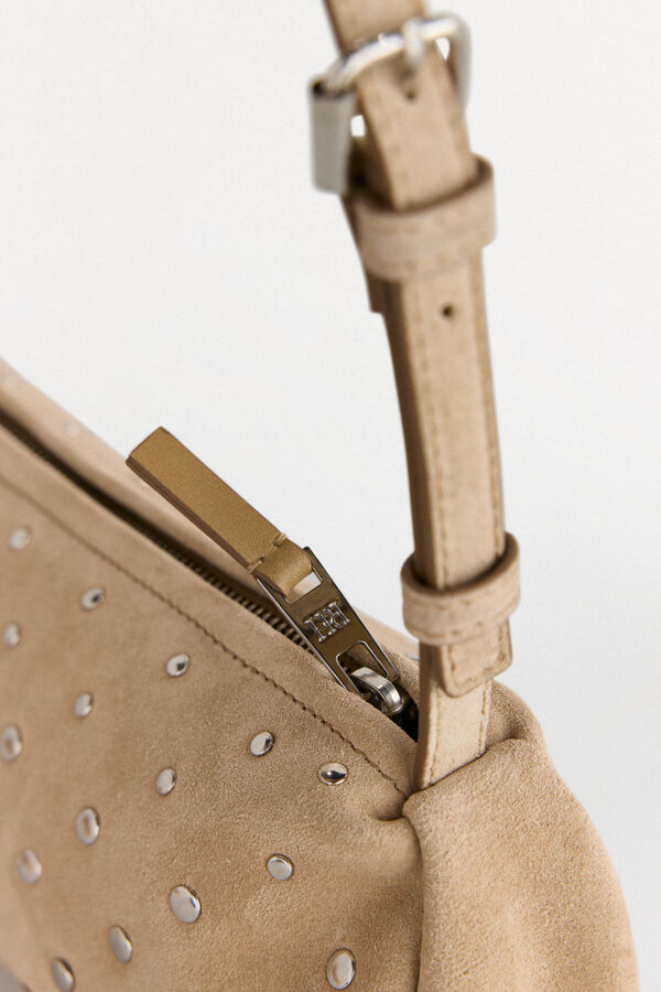 Pedro del Hierro Bolso de hombro con tachas en piel Crudo