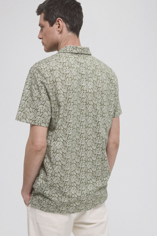 Pedro del Hierro Polo estampado folhas Verde