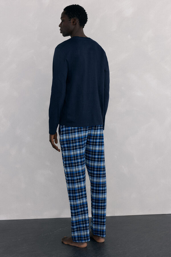 Pedro del Hierro Jersey-knit and cloth pyjama set Blue