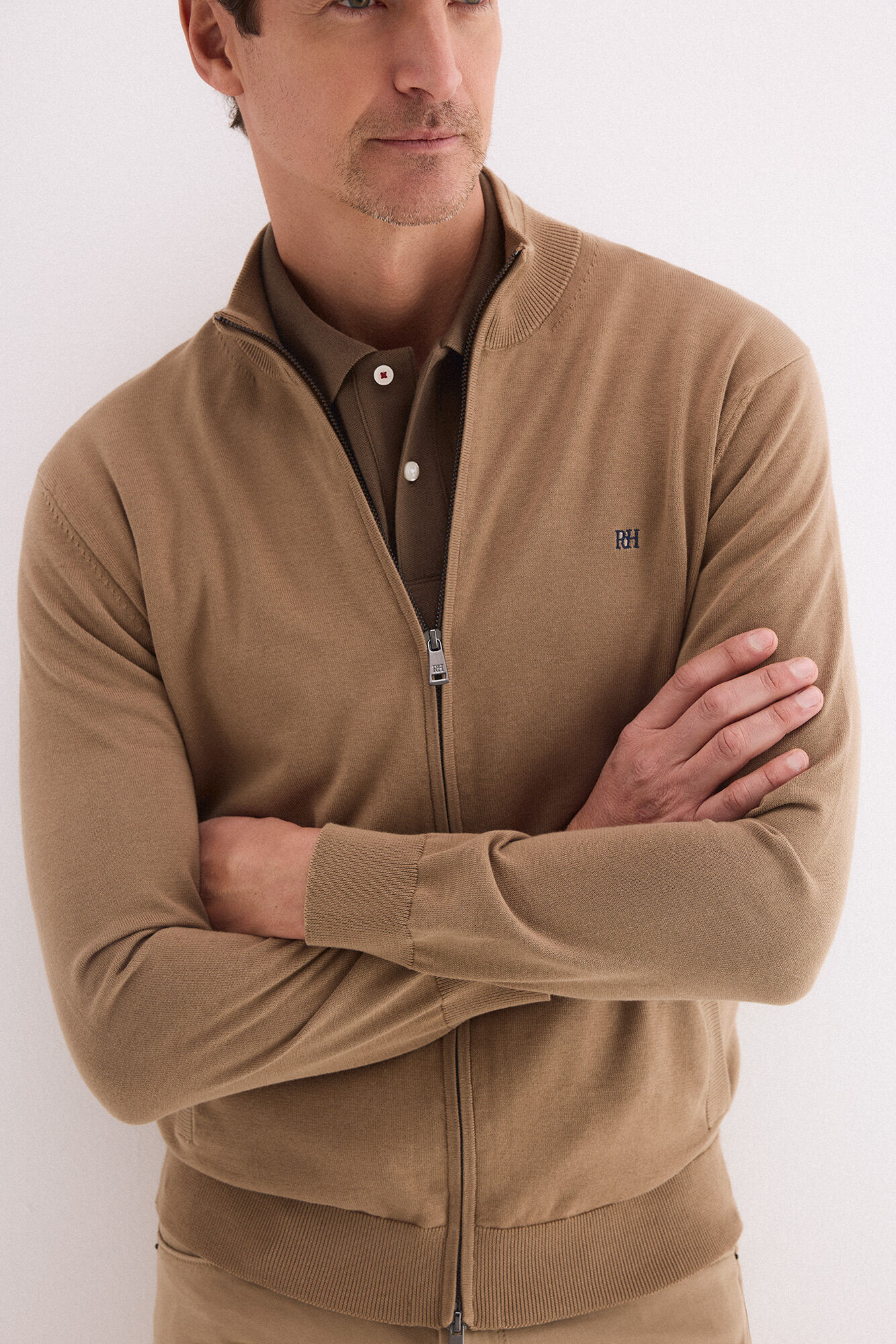 Pedro del Hierro C&aacute;rdigan punto algod&oacute;n premium cremallera