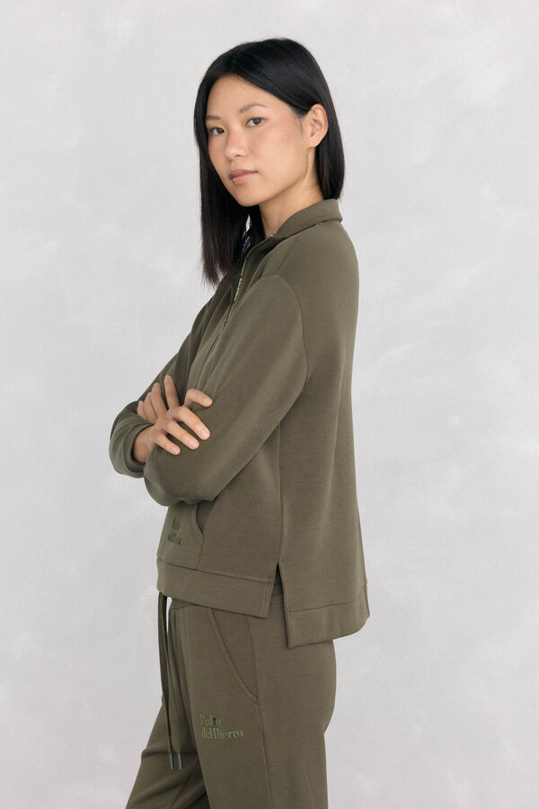 Pedro del Hierro Sudadera soft touch cuello perkins Verde