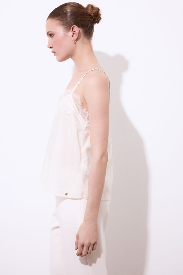 Pedro del Hierro Top lencero Blanco