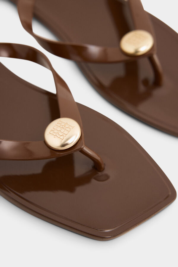 Pedro del Hierro Flip flop logo Marr&oacute;n