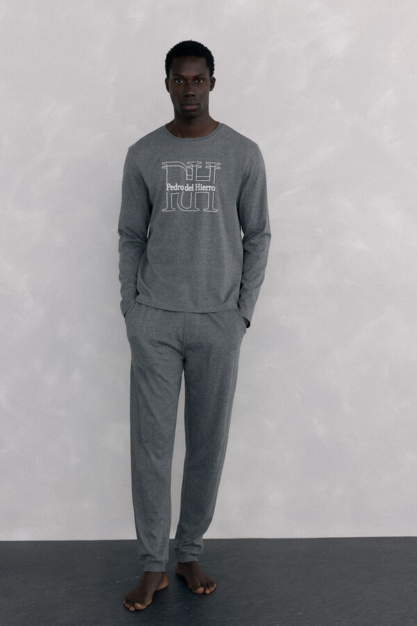 Pedro del Hierro Set de pijama punto Gris