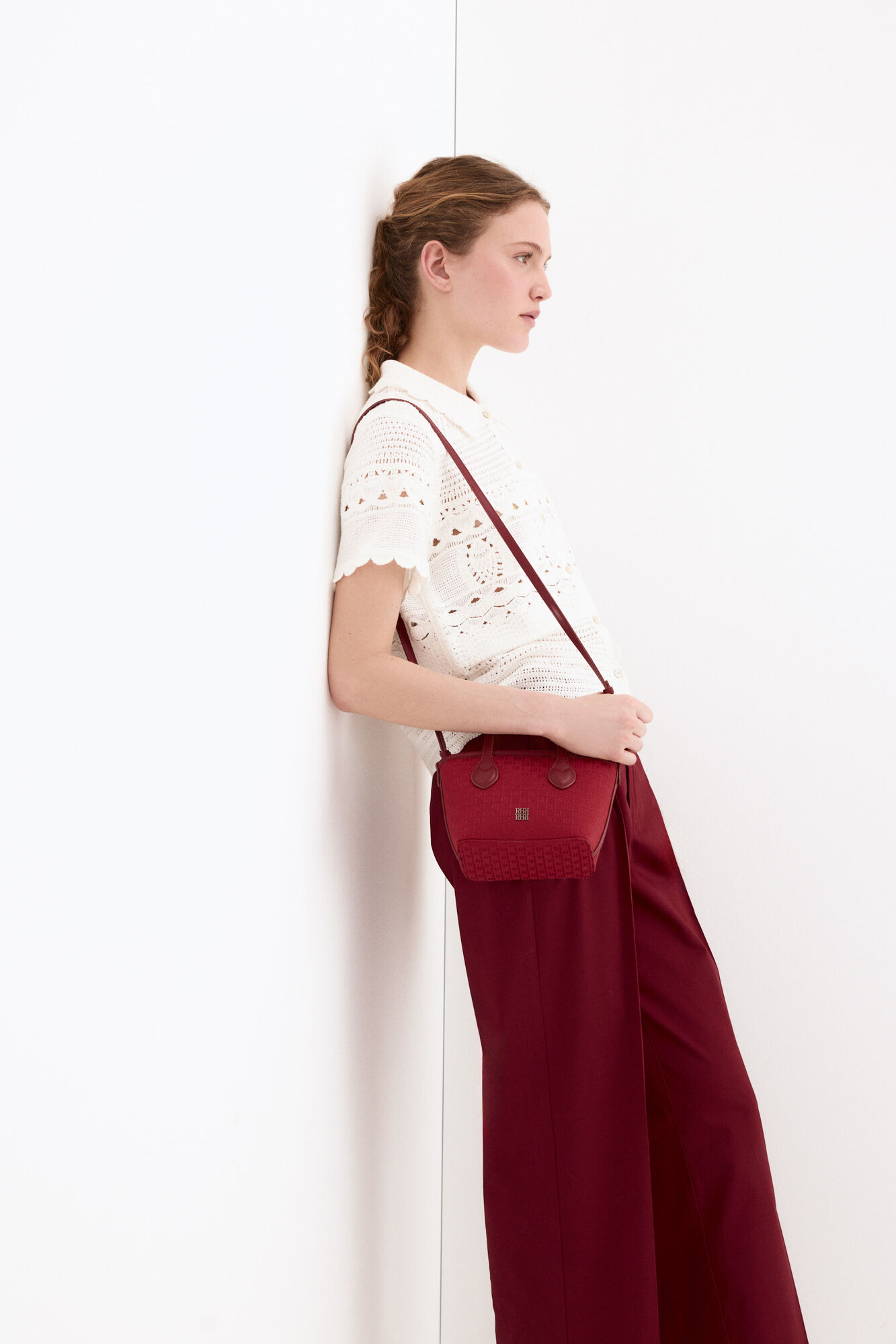 Pedro del Hierro Top gola polo efeito crochet de malha