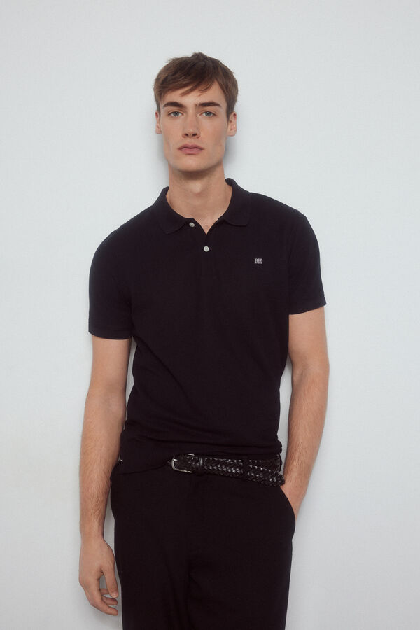 Pedro del Hierro Polo básico slim Preto