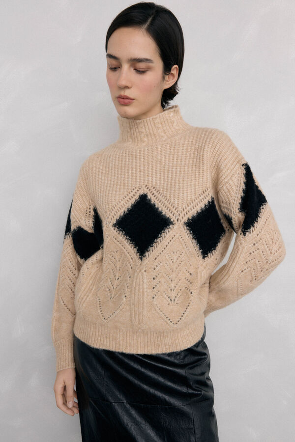 Pedro del Hierro Jersey perkins rombo fantasia Beige