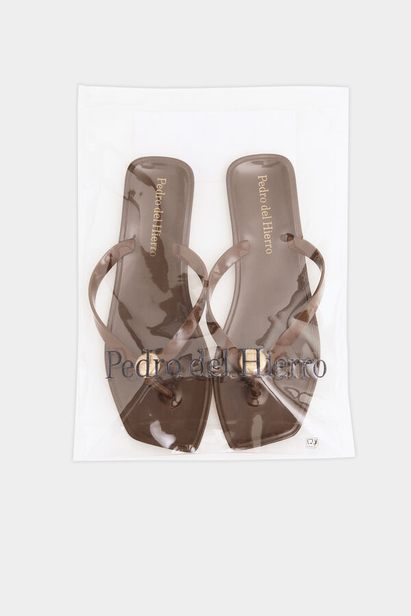 Pedro del Hierro Flip flop logo Marr&oacute;n