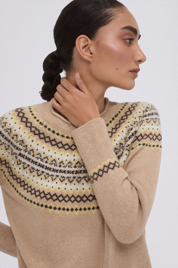 Pedro del Hierro Jersey jacquard greca Marr&oacute;n