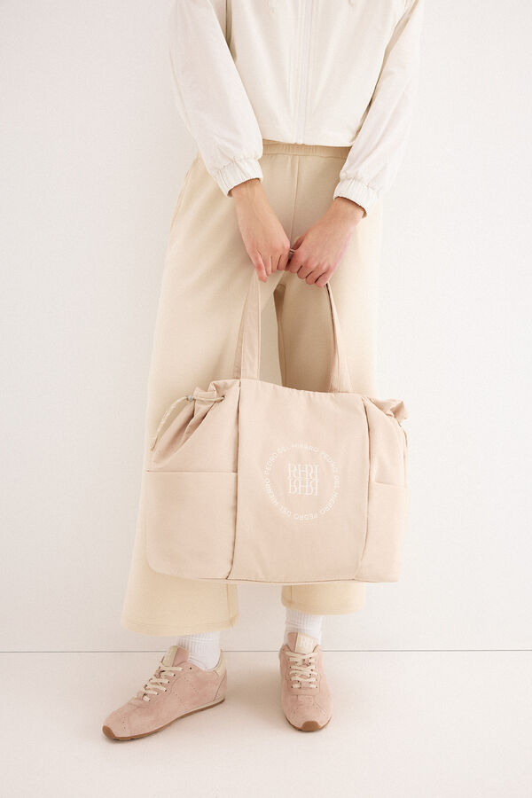 Pedro del Hierro Bolso lona grande Beige