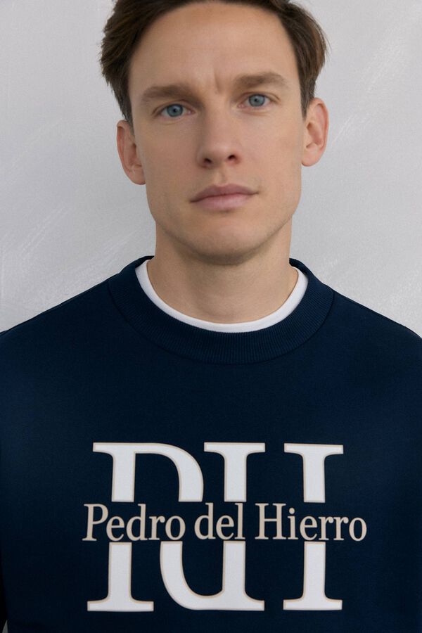 Pedro del Hierro Logo crew neck sweatshirt Blue