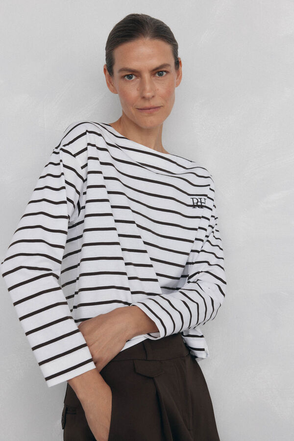 Pedro del Hierro Spanish cotton sailor t-shirt White