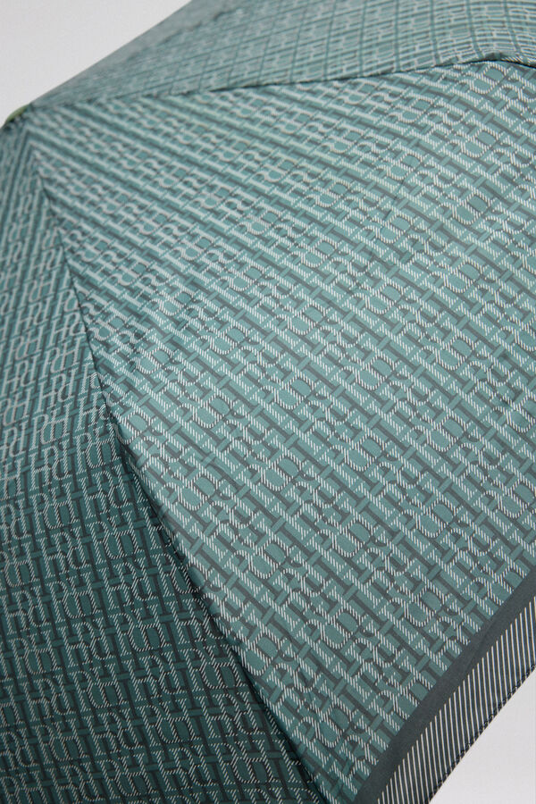 Pedro del Hierro Umbrella with logo print in green tones Green