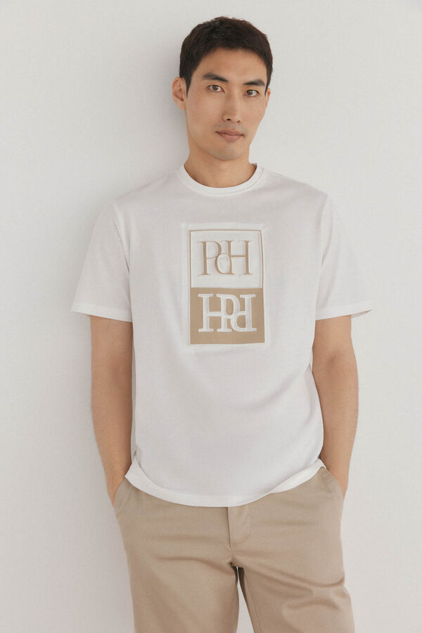 Pedro del Hierro Camiseta logo relieve Blanco