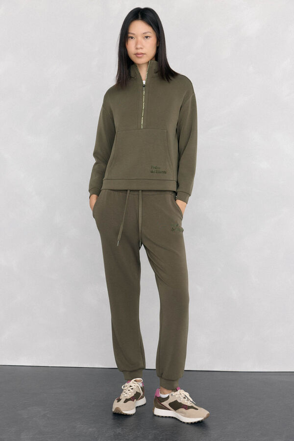 Pedro del Hierro Sudadera soft touch cuello perkins Verde