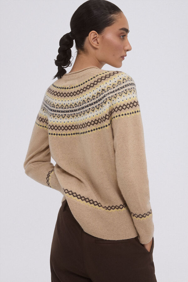 Pedro del Hierro Jersey jacquard greca Marr&oacute;n