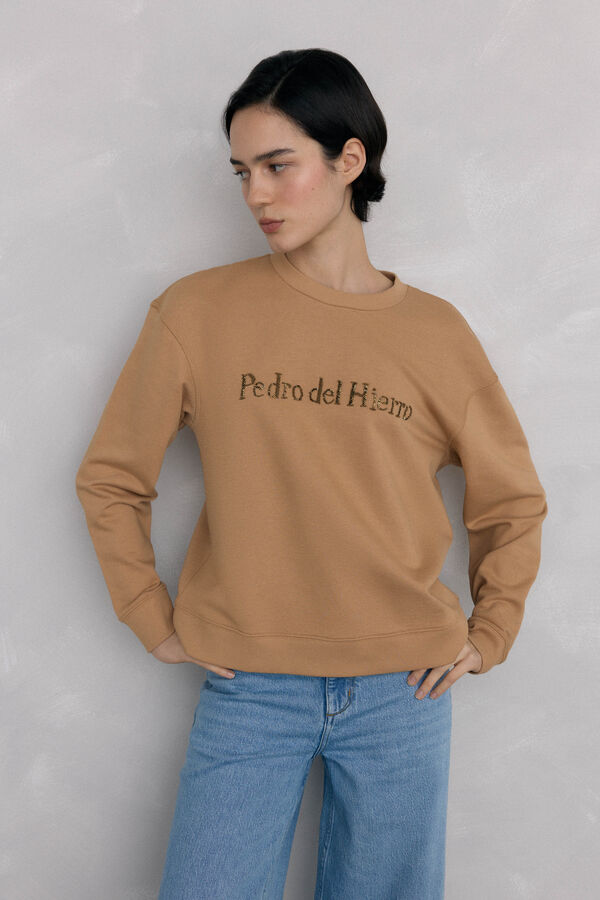 Pedro del Hierro Sudadera logo pedreria Beige