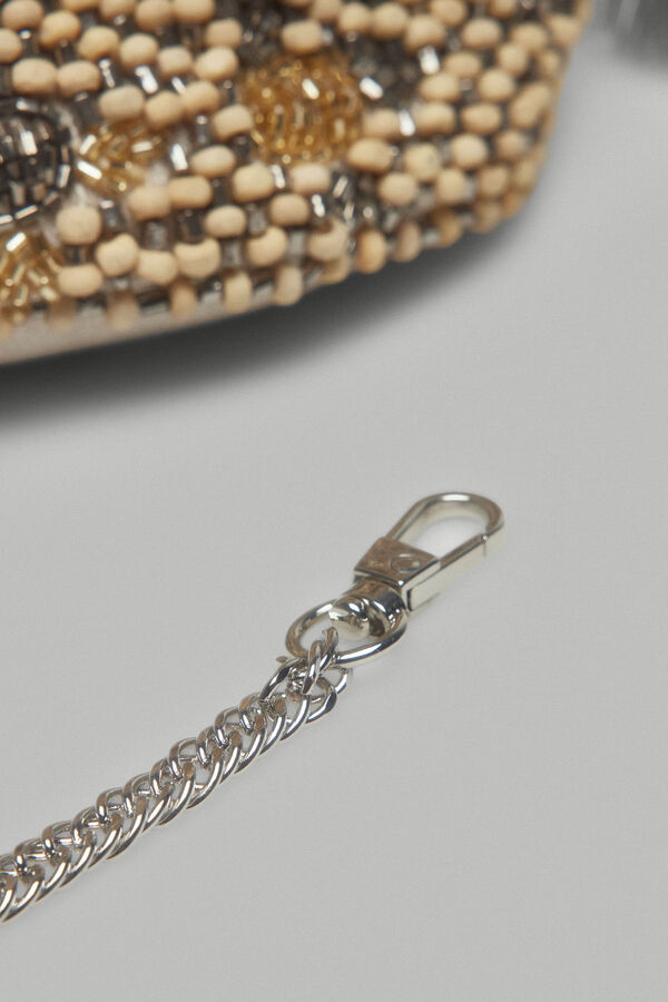 Pedro del Hierro Bolso saco mini flores metal Gris