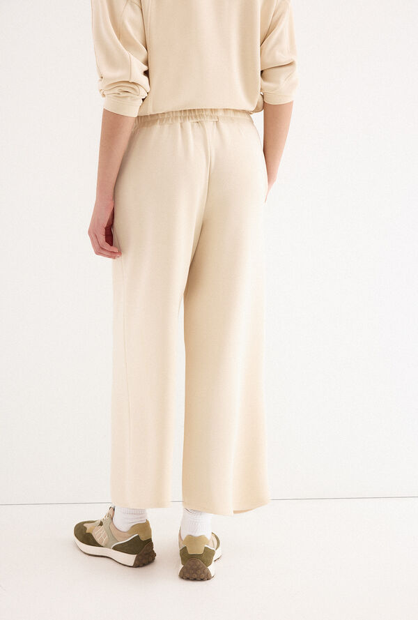 Pedro del Hierro Pantal&oacute;n soft touch cropped wide leg Beige