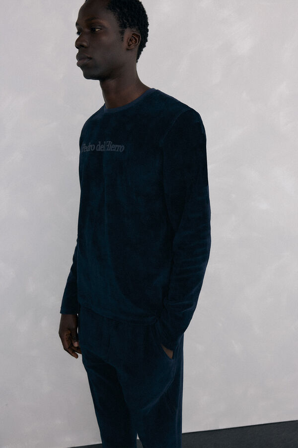 Pedro del Hierro Conjunto de pijama de veludo Azul