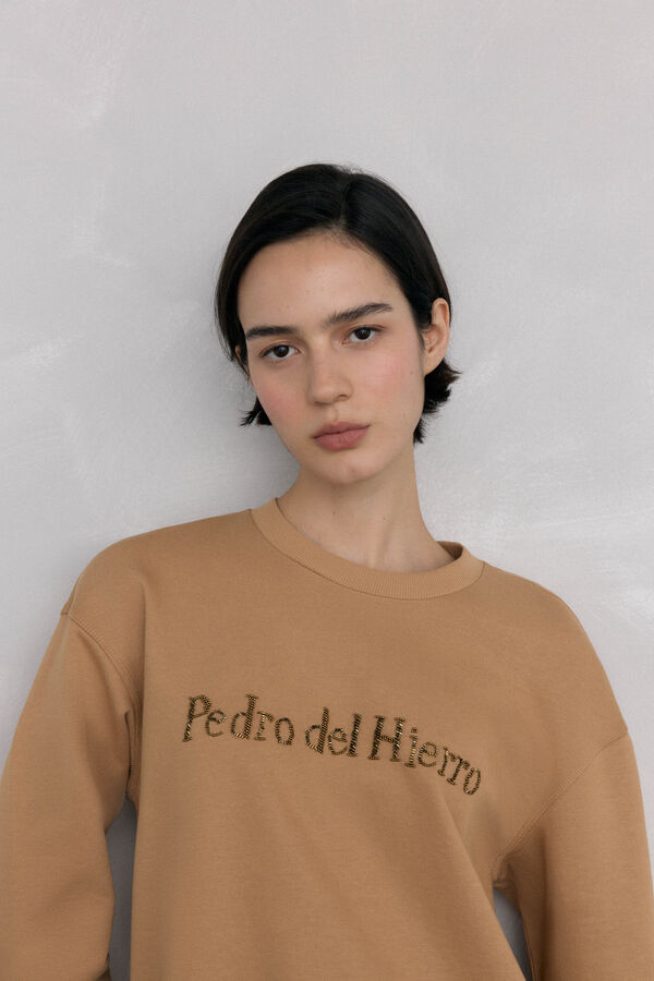 Pedro del Hierro Sudadera logo pedreria Beige