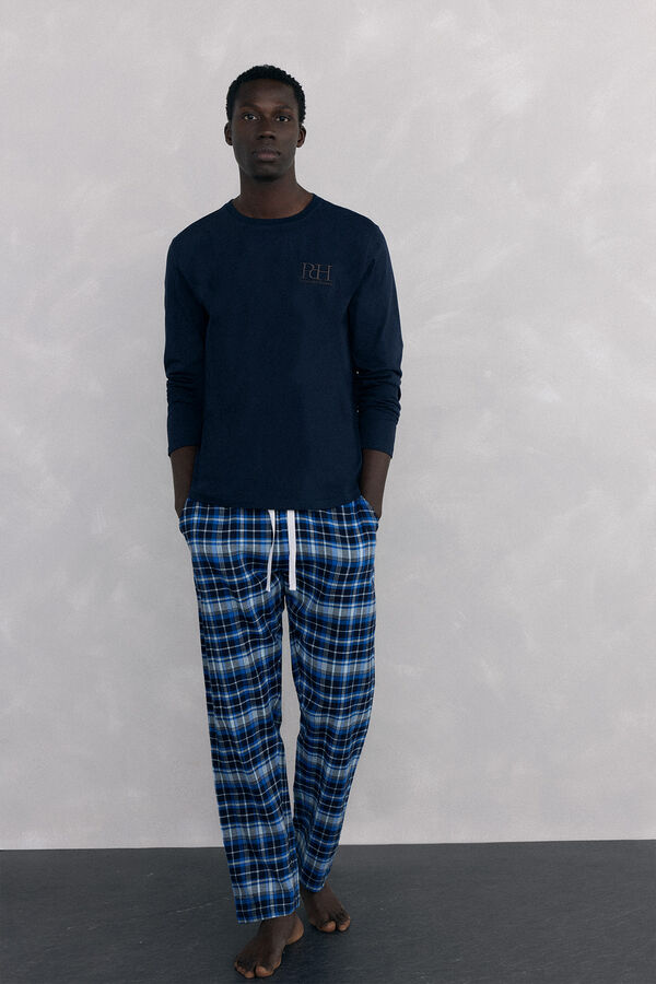 Pedro del Hierro Jersey-knit and cloth pyjama set Blue