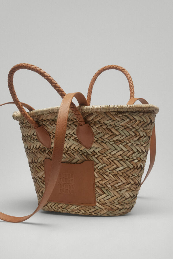 Pedro del Hierro Maxi logo basket bag Beige