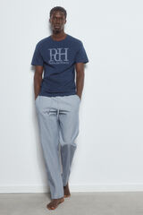 Pedro del Hierro Set de pijama punto y tela Blue