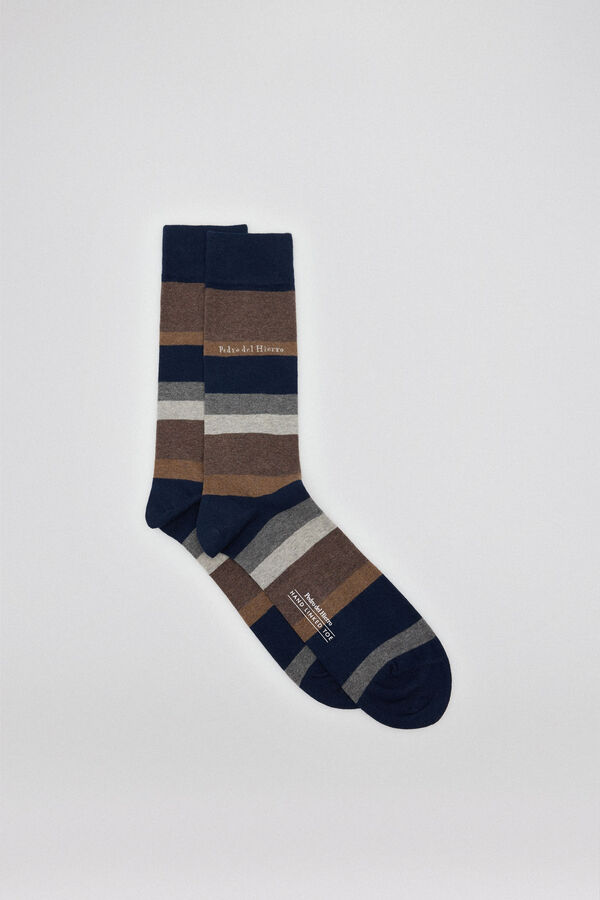Pedro del Hierro Sport striped socks Brown