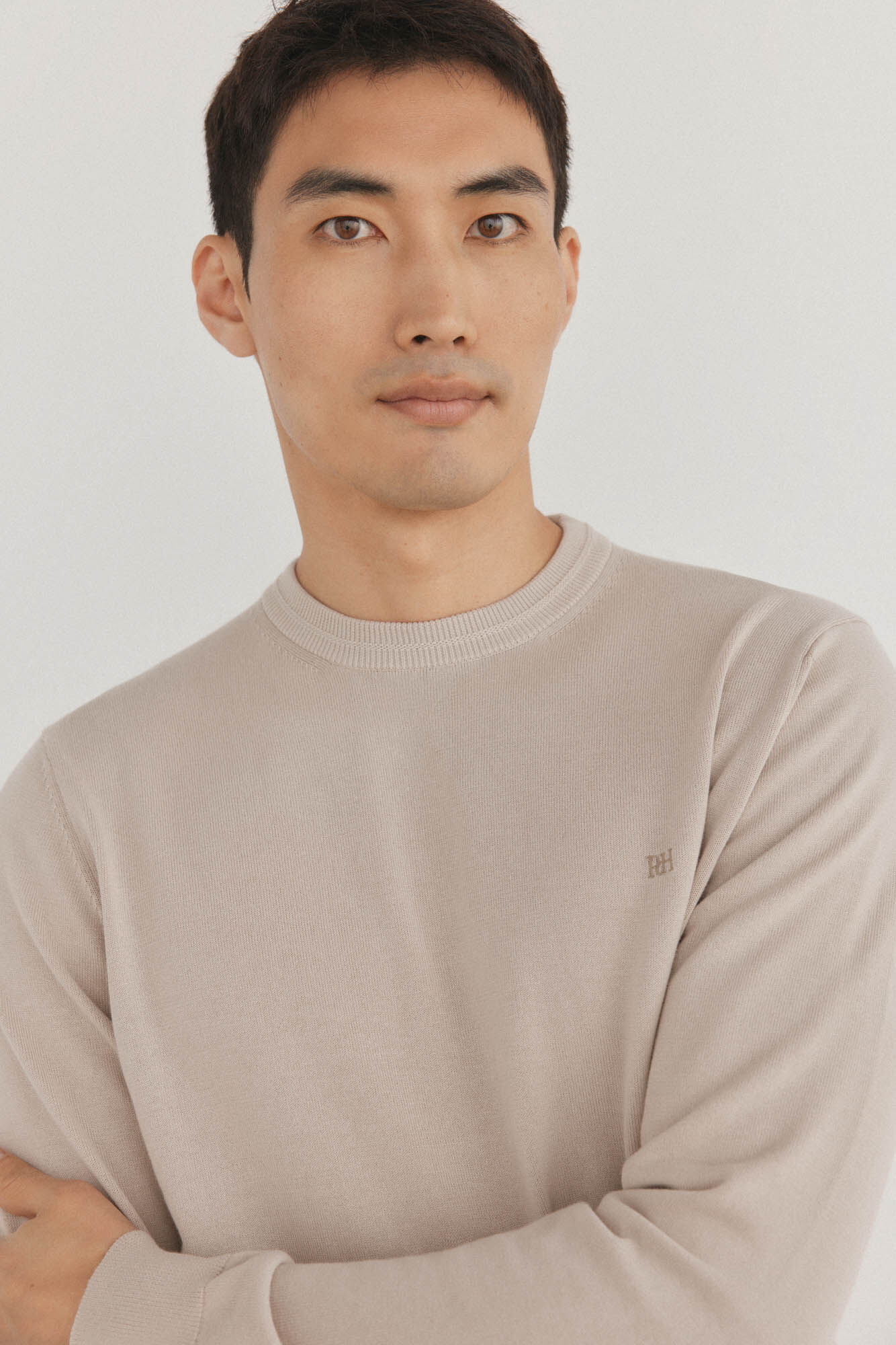 Pedro del Hierro Su&eacute;ter fino de algod&atilde;o premium com gola redonda