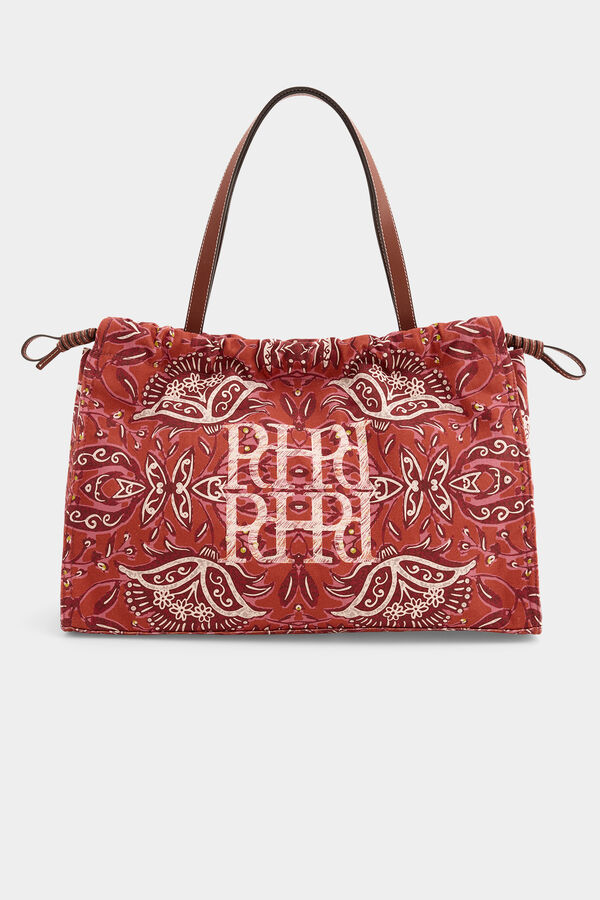 Pedro del Hierro Bolso hombro estampado Beige