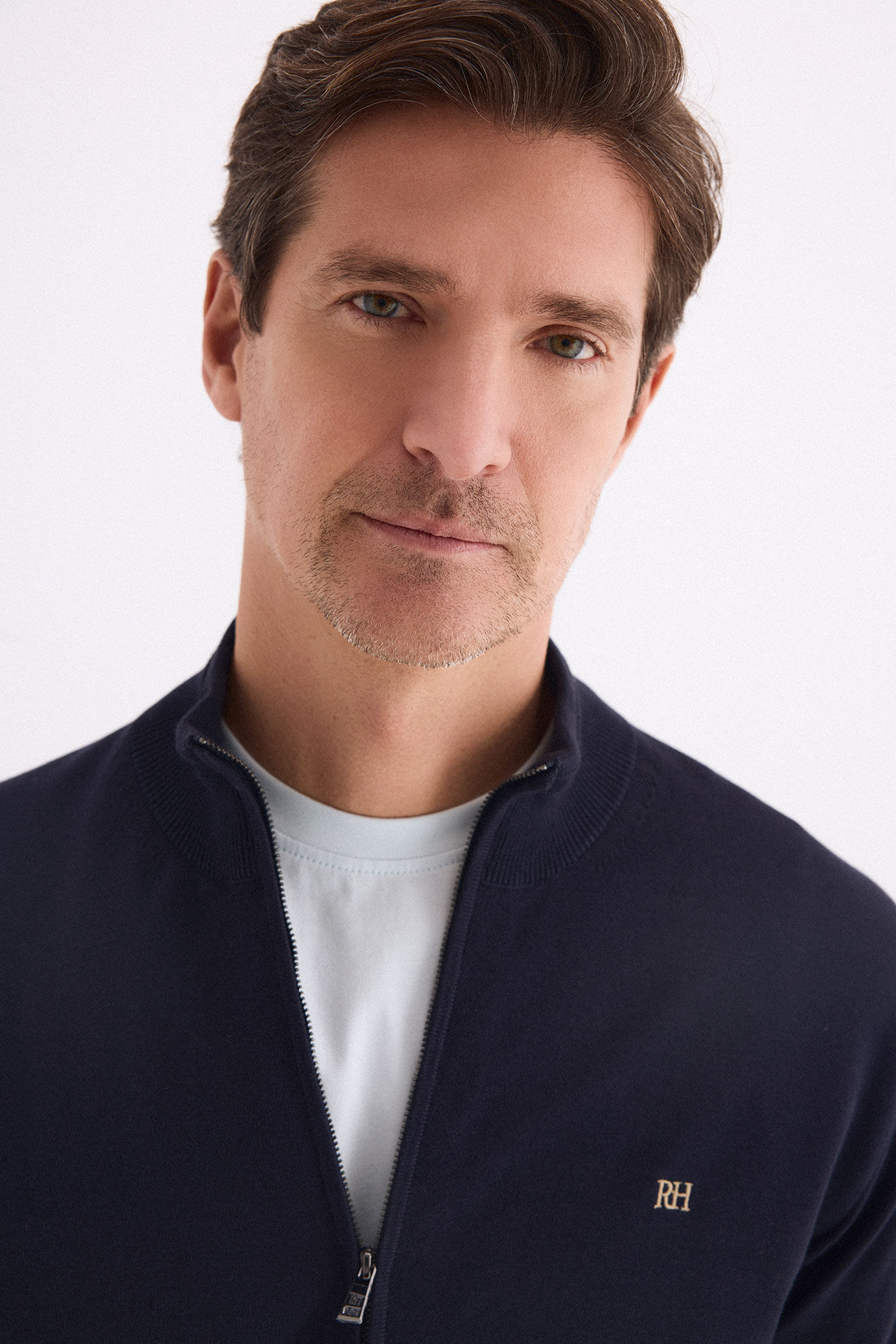 Pedro del Hierro C&aacute;rdigan punto algod&oacute;n premium cremallera