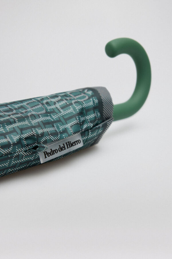Pedro del Hierro Umbrella with logo print in green tones Green