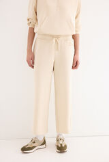 Pedro del Hierro Pantal&oacute;n soft touch cropped wide leg Beige