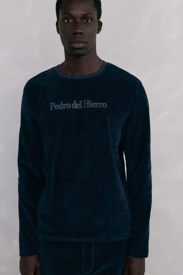 Pedro del Hierro Conjunto de pijama de veludo Azul