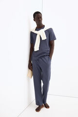 Pedro del Hierro Spanish cotton long trousers Blue