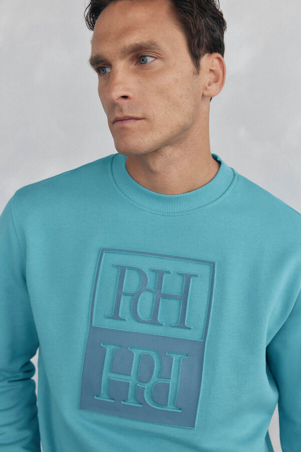 Pedro del Hierro Sudadera logo relieve Turquesa
